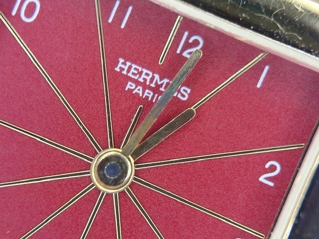 Hermes H Watch Hh1.201 Gp Red Dial Quartz