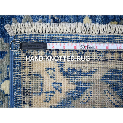 2'8"X7'8" Sapphire Blue Afghan Angora Oushak Runner Oriental Rug