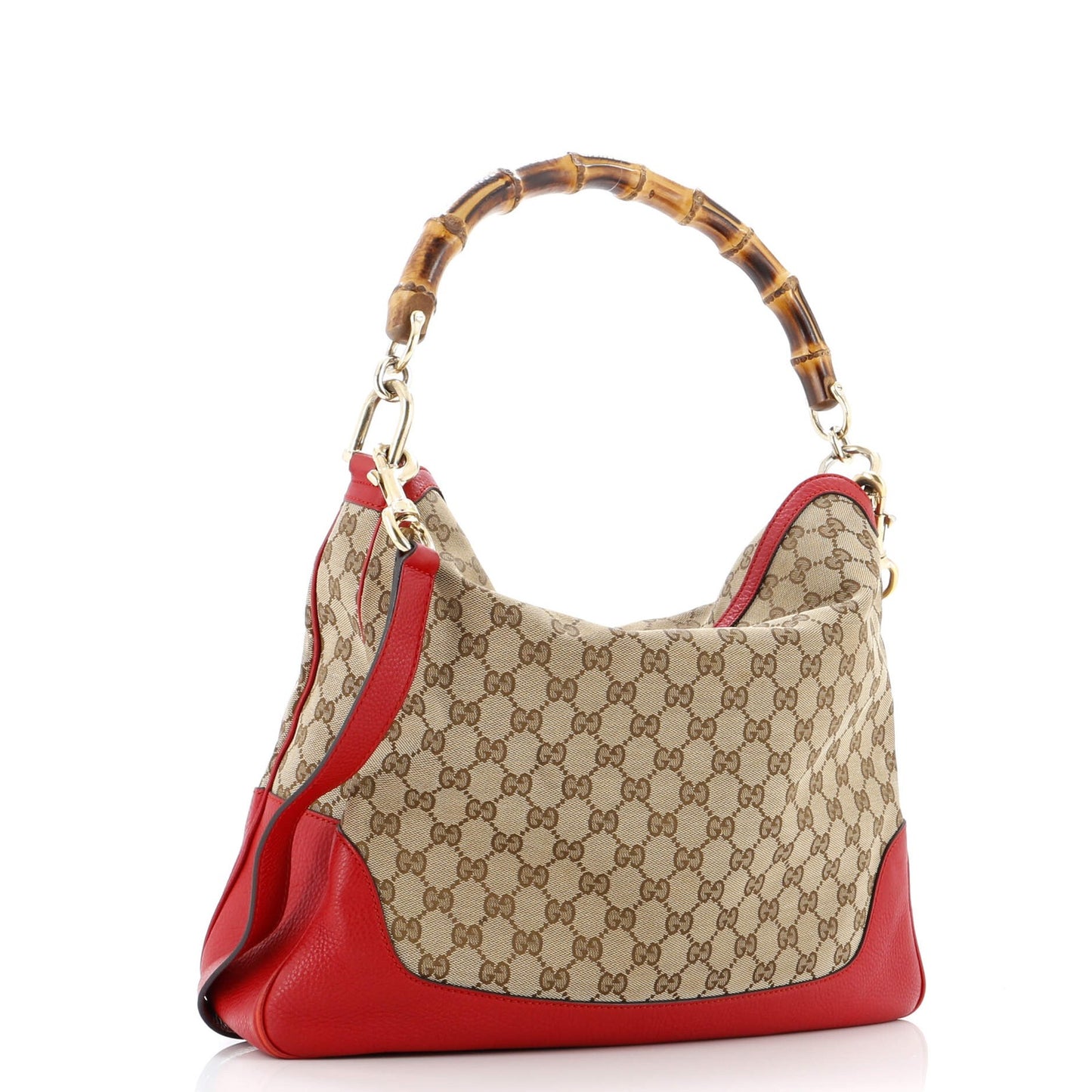 Gucci Diana Bamboo Shoulder Bag Gg Canvas Medium