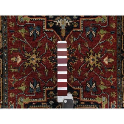 2'8"X10' Red Hand Knotted Soft Wool Rug Runner Antiqued Fine Heris Revival