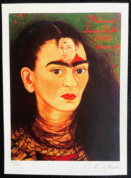 Frida Kahlo Lithograph 'Diego And I' Coa Numbered