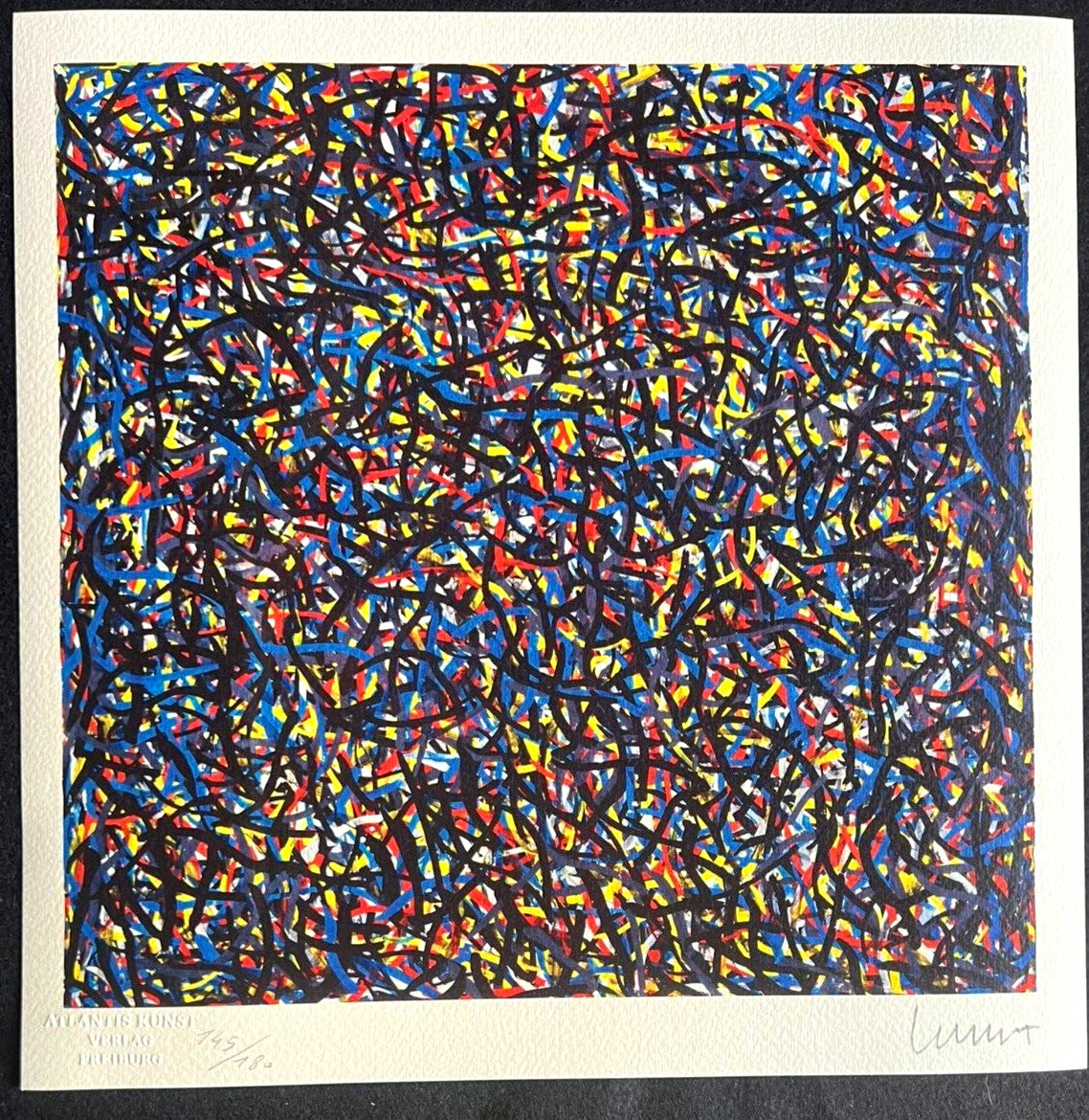 Sol Lewitt Lithograph Coa Hand Signed Numbered Stamp