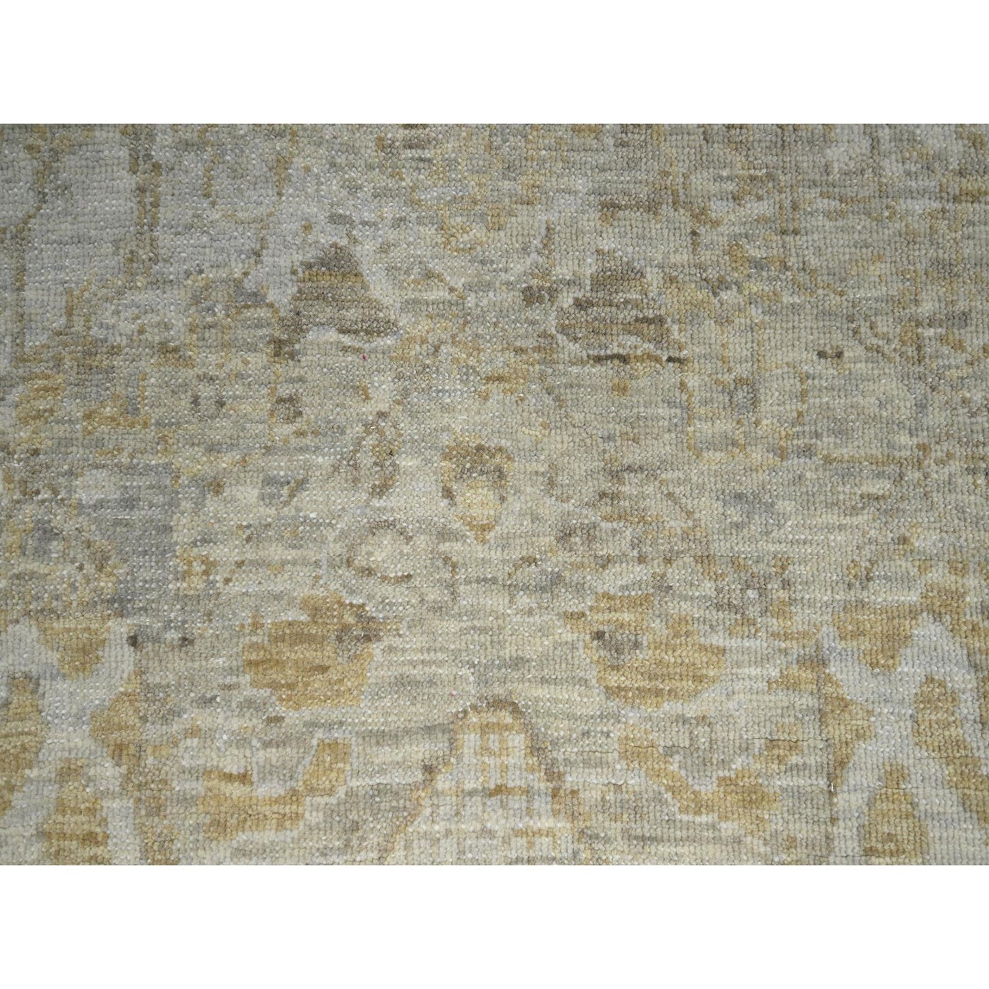 9'1"x12'2" Gray Broken and Erased Sultanabad Design Wool Hand Knotted Rug