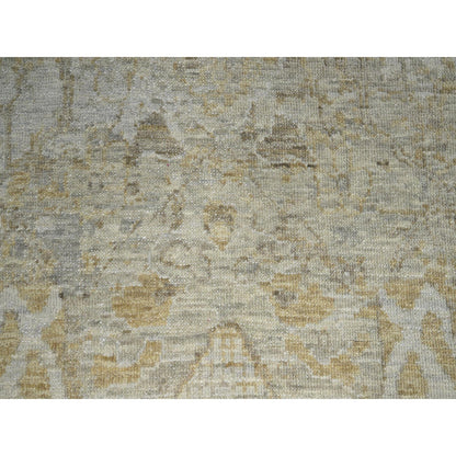 9'1"x12'2" Gray Broken and Erased Sultanabad Design Wool Hand Knotted Rug