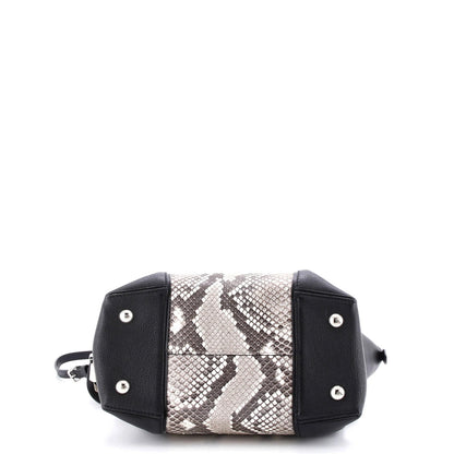 Louis Vuitton Soft Lockit Handbag Leather And Python Pm