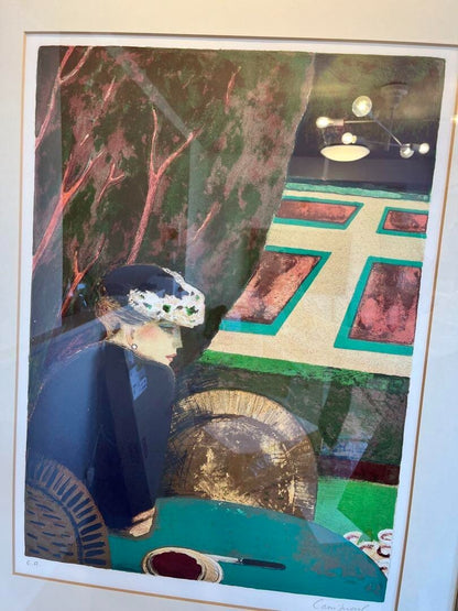 Jean-Pierre Cassigneul Le Silence Original Lithograph Signed E.A Framed 1981