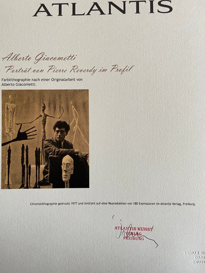 Alberto Giacometti Lithograph Coa Signed Stamped Numbered 180 Ex