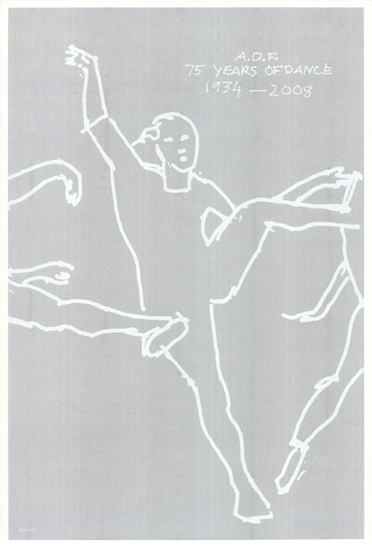 Alex Katz 75 Years Of American Dance " Serigraph Pop Art Gray, Wh