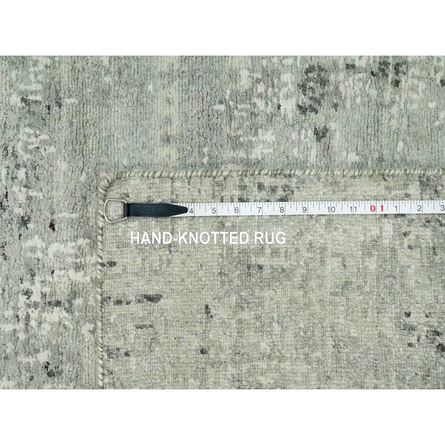 2'6"X31'8" Gray Hand Knotted Hand Spun Undyed Wool Xl Runner Modern Rug