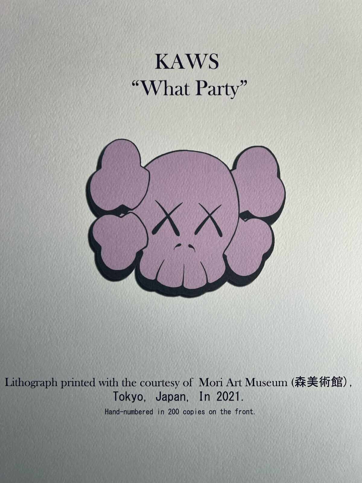 Kaws Lithograph Coa Numbered Limited Certified Mori Museum 200Ex