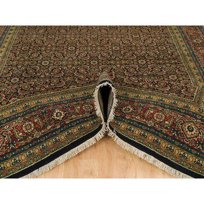 8'1"X10'1" Navy Blue Herrita Design 175 Kpsi Pure Wool Hand Knotted Rug