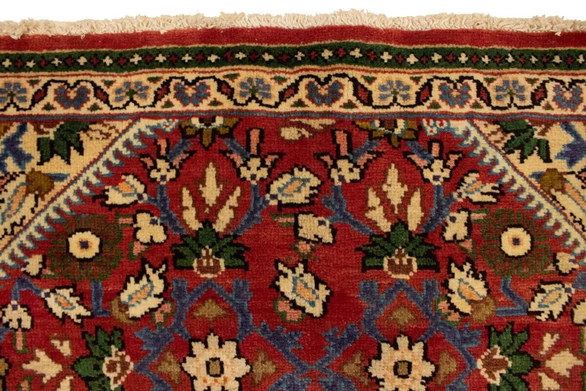 Rare Vintage Red Floral Oriental Runner Rug