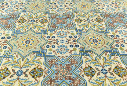 Semi Antique Wool Oriental Rug 9X12 Ft Floral