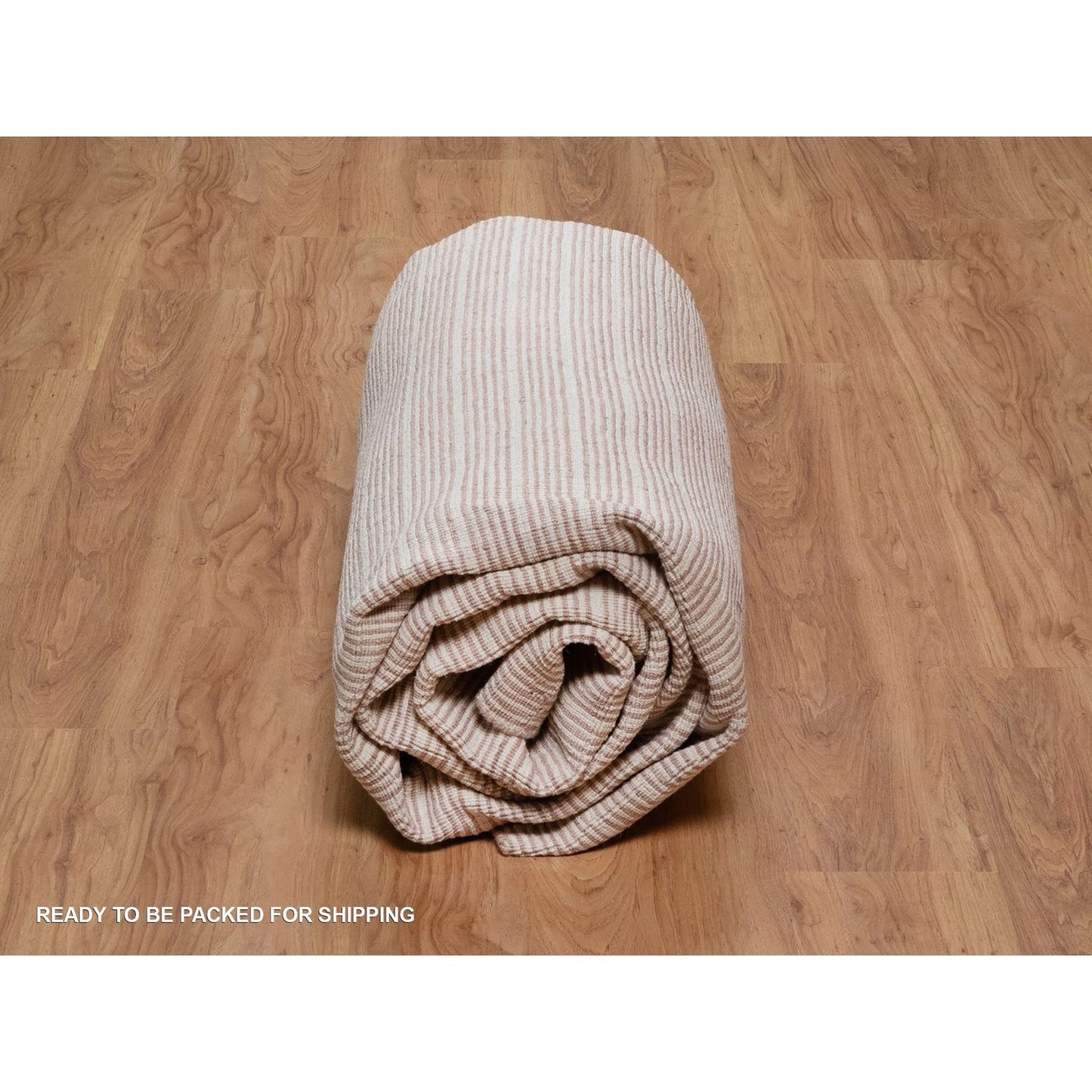 8'1"X10' Rose Pink Modern Plain Decor Box Design Loomed Knotted Wool Rug