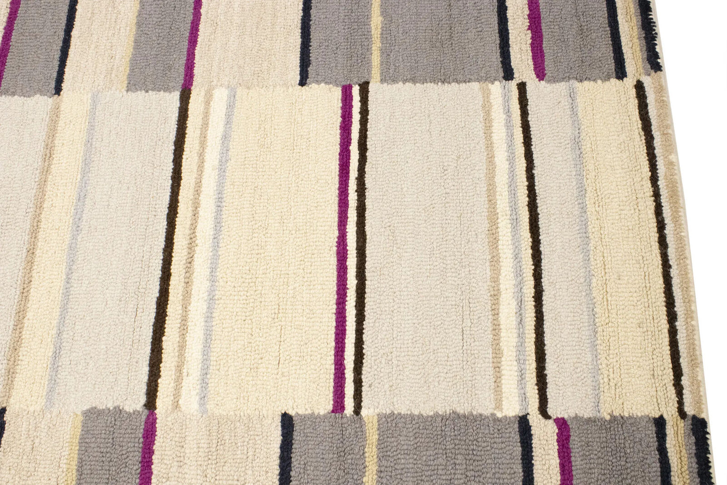 Contemporary Multicolored Stripes 5X8 Hand-Tufted