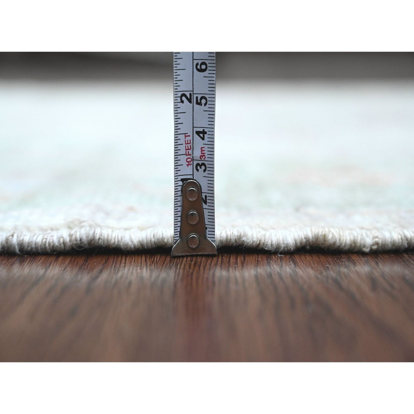 2'10"X5'8" White Hand Knotted Afghan Angora Oushak 100% Wool Runner Rug