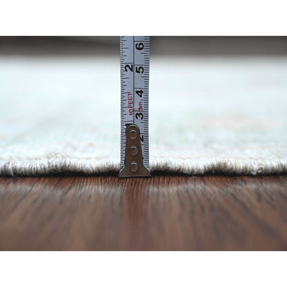 2'10"X5'8" White Hand Knotted Afghan Angora Oushak 100% Wool Runner Rug