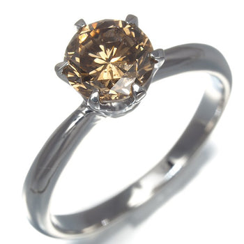 Diamond 1.007Ct Fancy Brown Si2 Good Solitaire Ring 900 Platinum