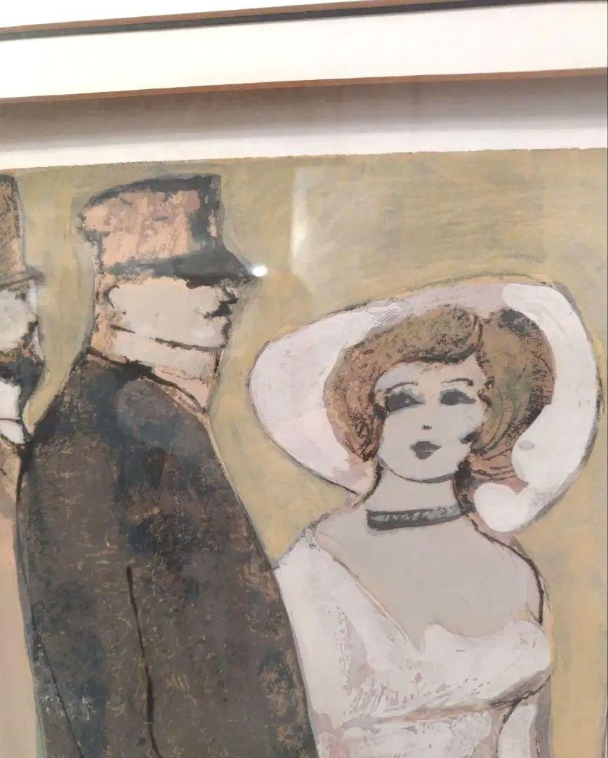 David Schneuer "Admiral" Original Gouache Painting Paris Scene Framed 84X84Cm