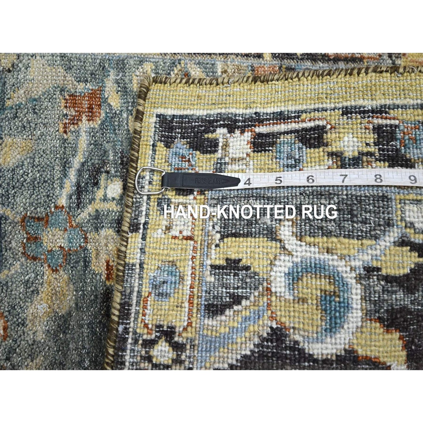 2'X3'3" Blue With Yellow Zoroastrian Design Wool Hand Knotted Sample Rug