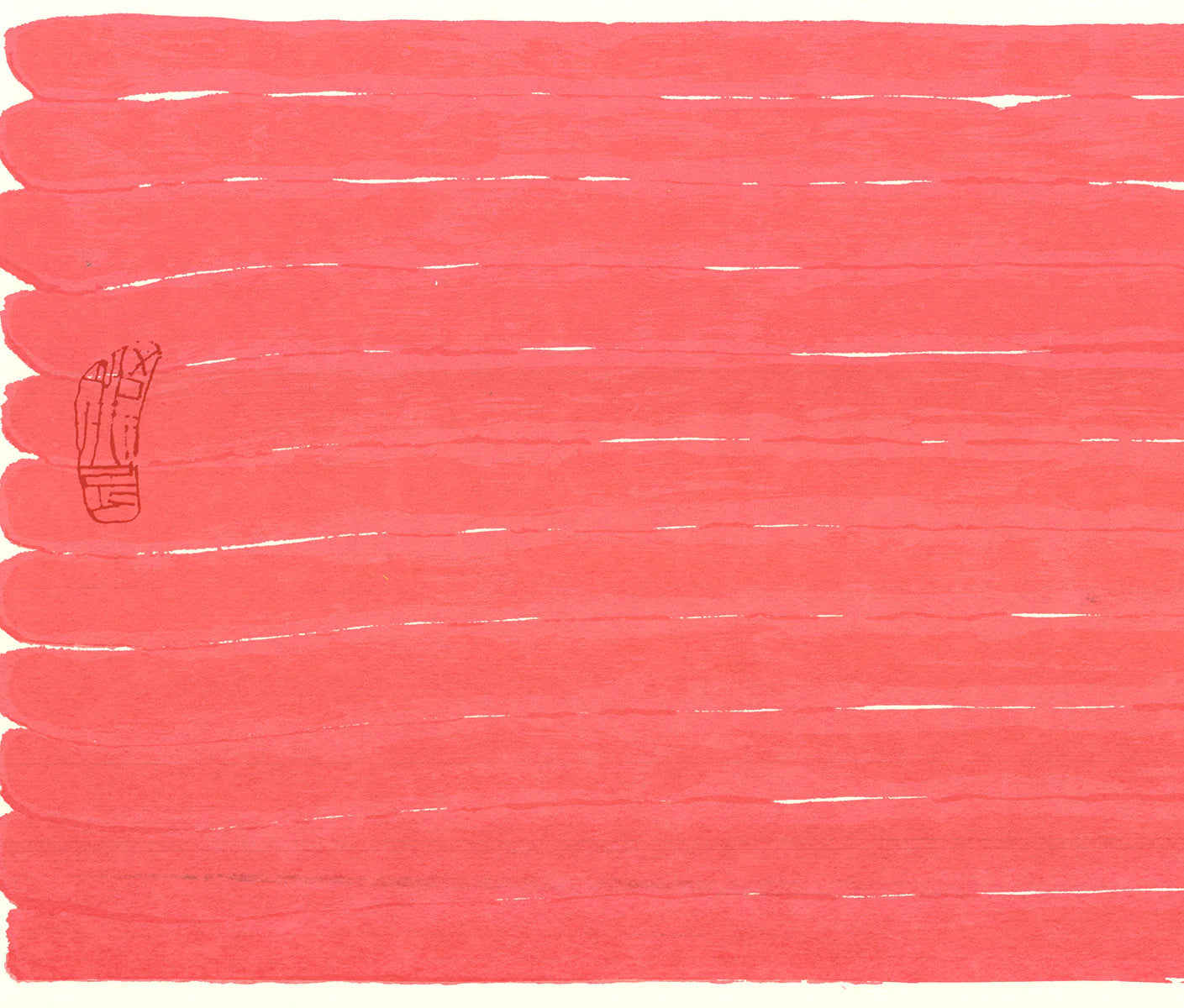 Hsiao Chin Untitled (Red) " Lithograph Abstract Expressionism