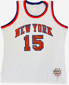 1972-73 New York Knicks Autographed Team Signed Jersey (Steiner)