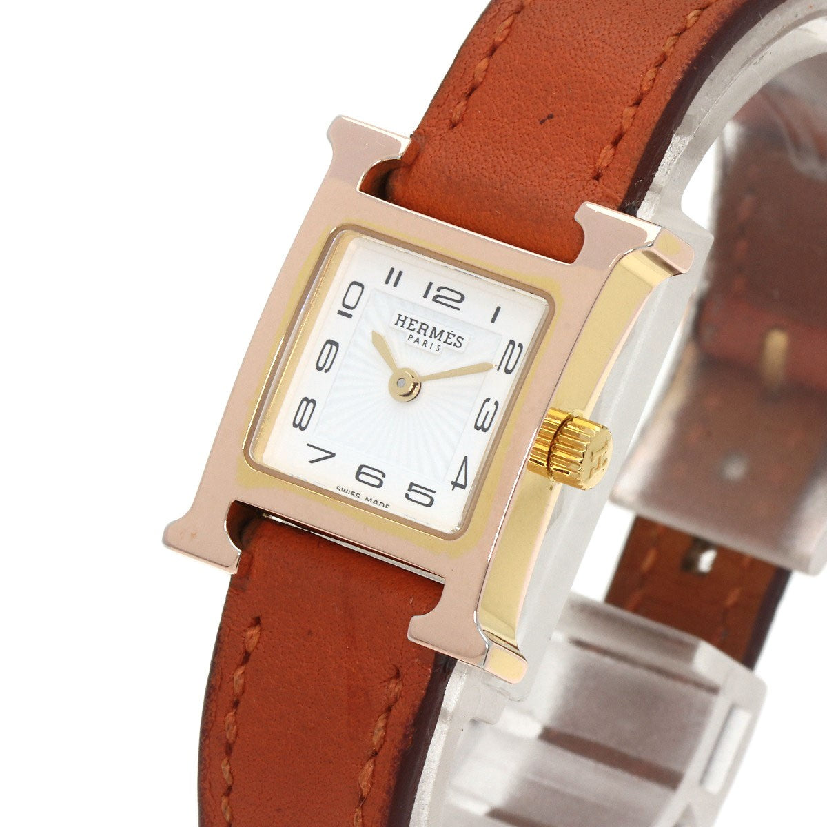 Hermes H Watch Mini Watches Hh1.101 Pgp/Leather
