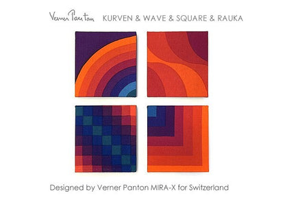 Verner Panton Mira X Kurven Wave 4Sets Original Cloth Wall Art Board Mid Century