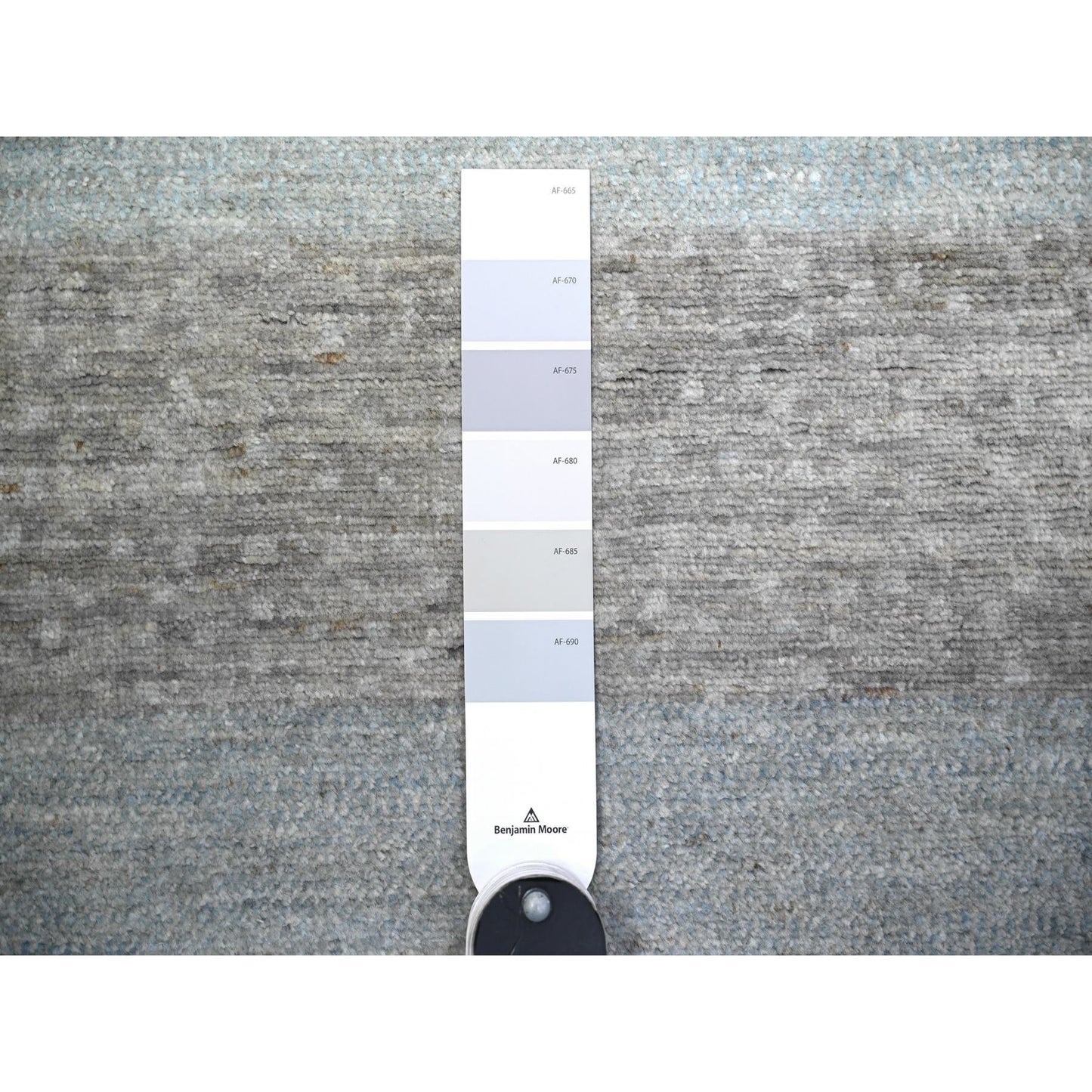 2'8"X9'5" Gray Fine Kashkuli Gabbeh Soft Wool Hand Knotted Rug