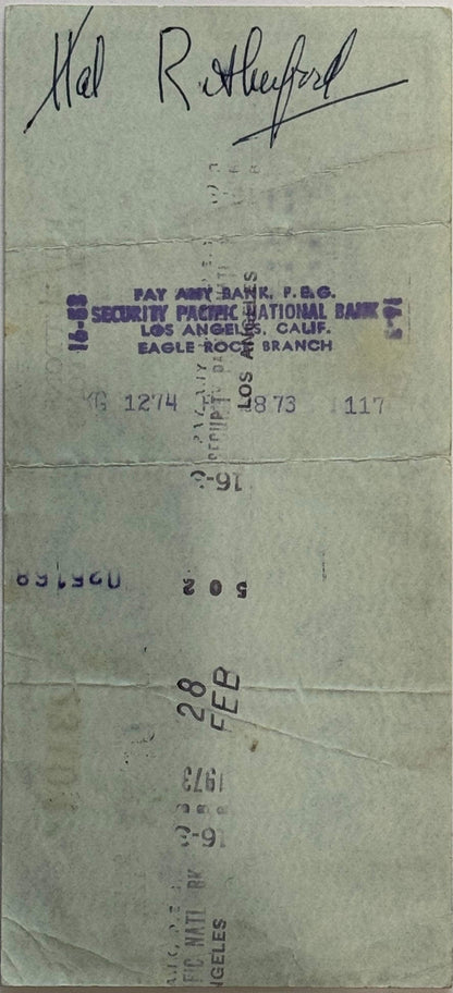 Red Buttons American Actor & Comedian Signed Personal Check February 1973