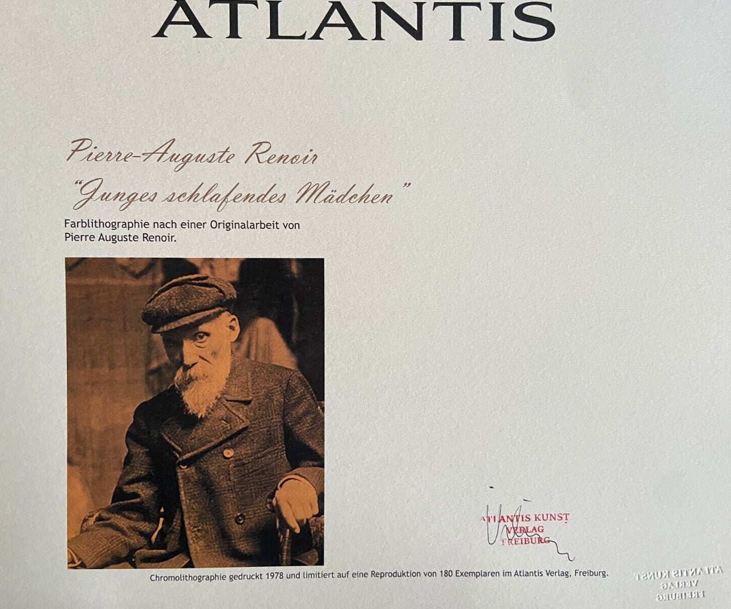 Pierre-Auguste Renoir Lithograph Coa Signed Numbered (Paul Czanne Gauguin)