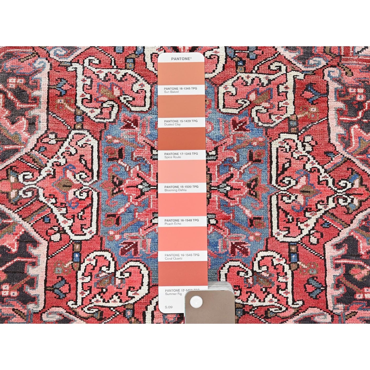 8'10"X11'10" Blush Red Vintage Zoroastrian Heris All Wool Hand Knotted Rug