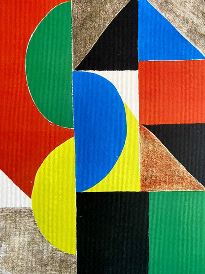 Sonia Delaunay Lithograph Coa Signed Op Numbered Crayon