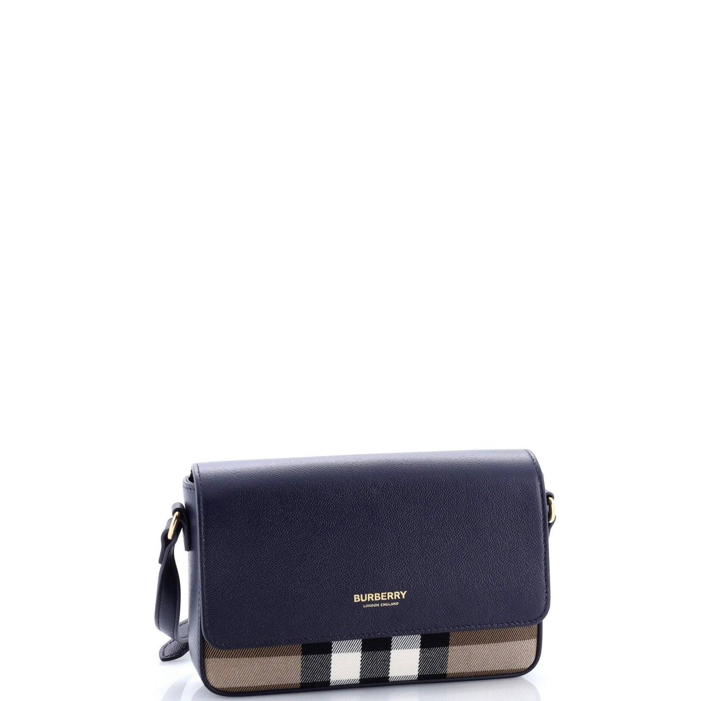 Burberry New Hampshire Shoulder Bag House Check Canvas And Leather Small