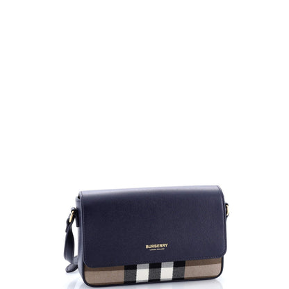 Burberry New Hampshire Shoulder Bag House Check Canvas And Leather Small