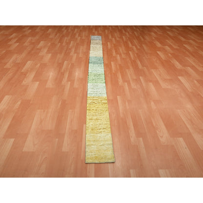 1'X11'2" Colorful For Custom Orders Wool & Silk Hand Knotted Runner Rug