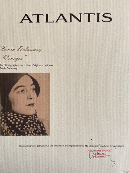 Sonia Delaunay Lithograph Coa Signed Op Numbered Crayon