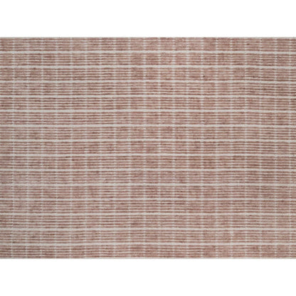 8'1"X10' Rose Pink Modern Plain Decor Box Design Loomed Knotted Wool Rug
