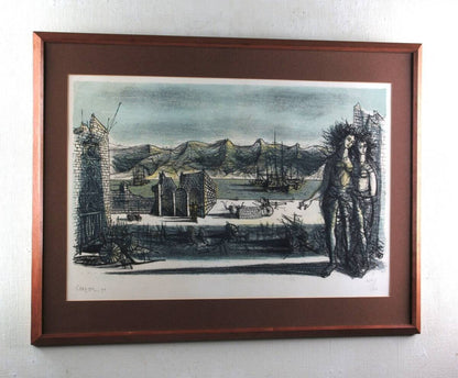 Jean Carzou (French / Armenian) Rare 1959 Signed Original Lithograph Framed