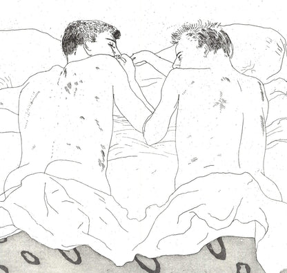 David Hockney Two Boys Aged 23 Or 24 " Poster Pop Art White, Gray