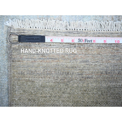 2'8"X9'5" Gray Fine Kashkuli Gabbeh Soft Wool Hand Knotted Rug