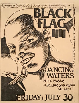 Black Flag Vintage Poster - Dancing Waters By Raymond Pettibon