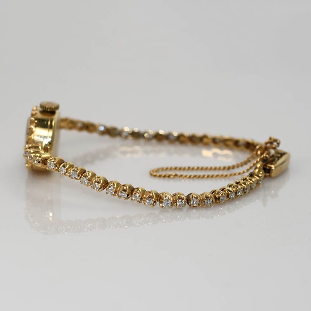 14K Yellow Gold Vintage Swiss Croton Diamond
