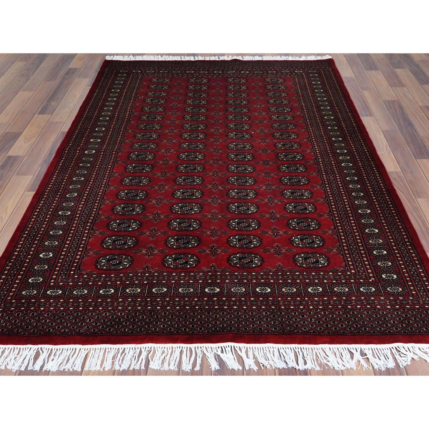 5'1"X7'6" 250 Kpsi Silky Wool Hand Knotted Super Bokara Red Rug