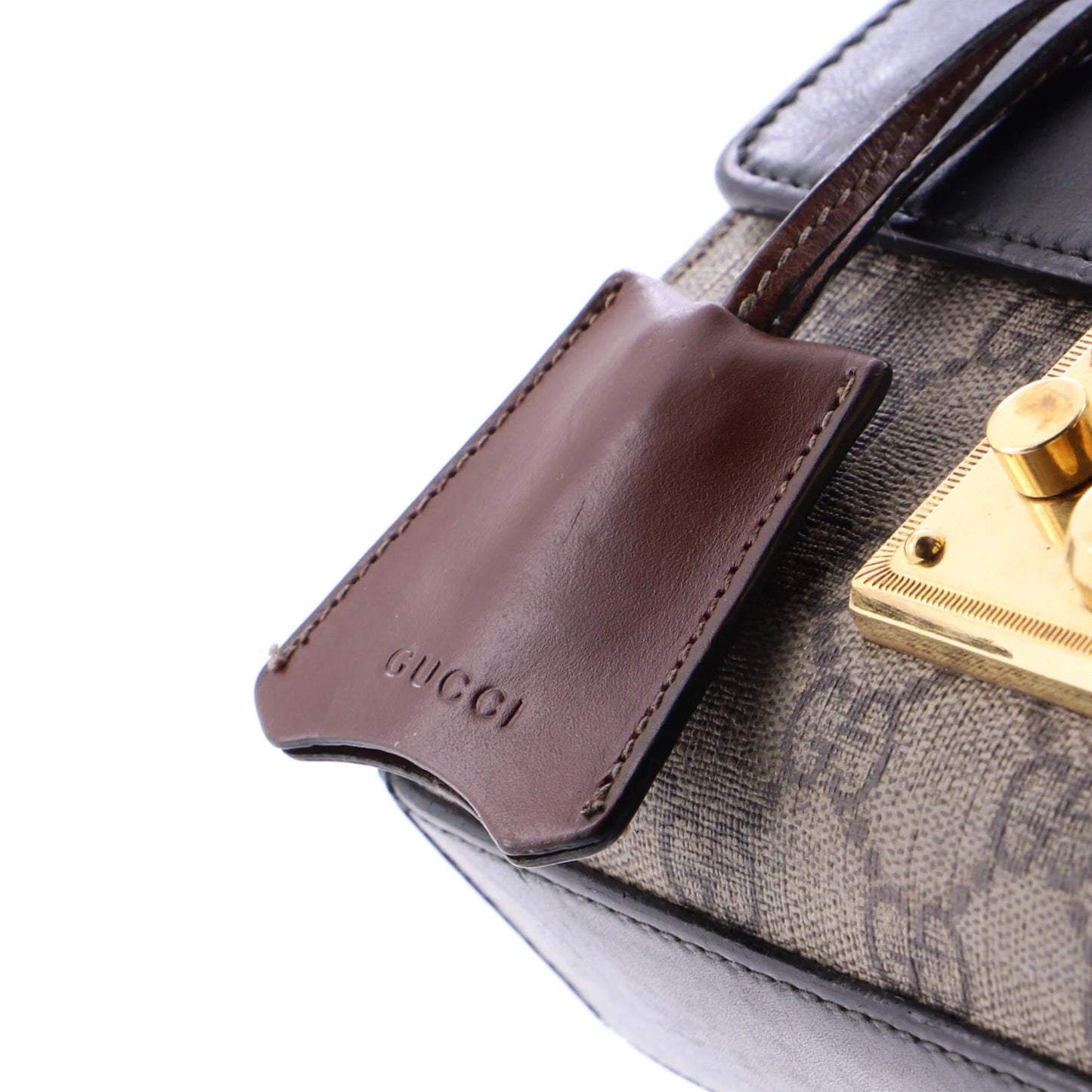 Gucci Padlock Shoulder Bag Gg Coated Canvas And Leather Small