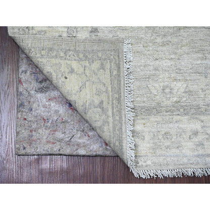 2'8"X10' Gray Heris All Over Design Pure Wool Hand Knotted Runner Rug