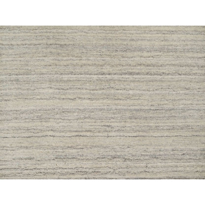 2'5"X8' Beige Plain Modern Design Undyed Pure Wool Hand Loomed Runner Rug