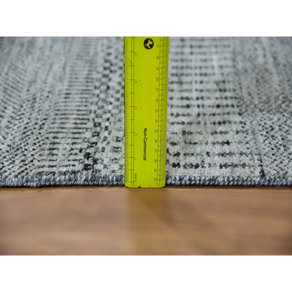 2'7"X18'4" Sabre Gray Modern Undyed Grass Wool Xl Runner Oriental Rug