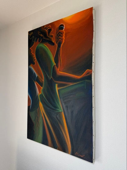 Original Painting DJ Reggae Music Art Large Canvas Signed Kads Miida Dee