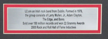 U2 Rock Band Multi Laser Signed With 11X14 Photo Framed 166660